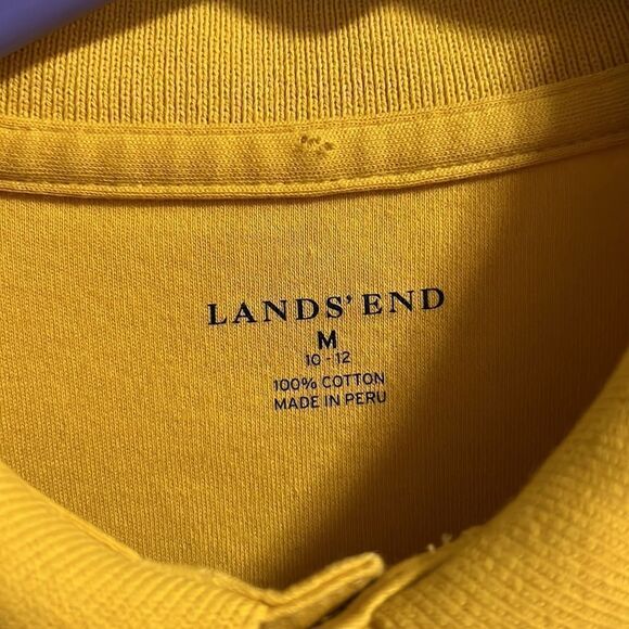 Lands End yellow boys size 10/12 long sleeved shirt. - Picture 2 of 3